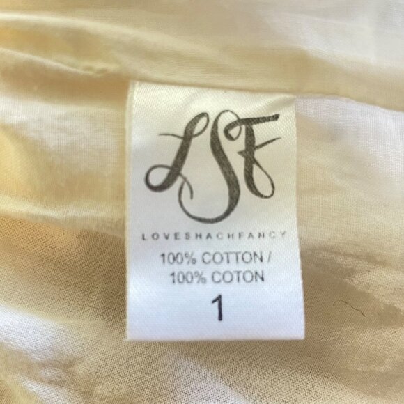 LoveShackFancy Embroidered Popover Ruffle Mini Dress Antique White Size 1 - Picture 7 of 9